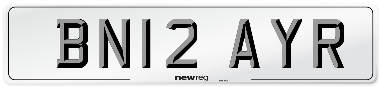 BN12 AYR Number Plate from New Reg